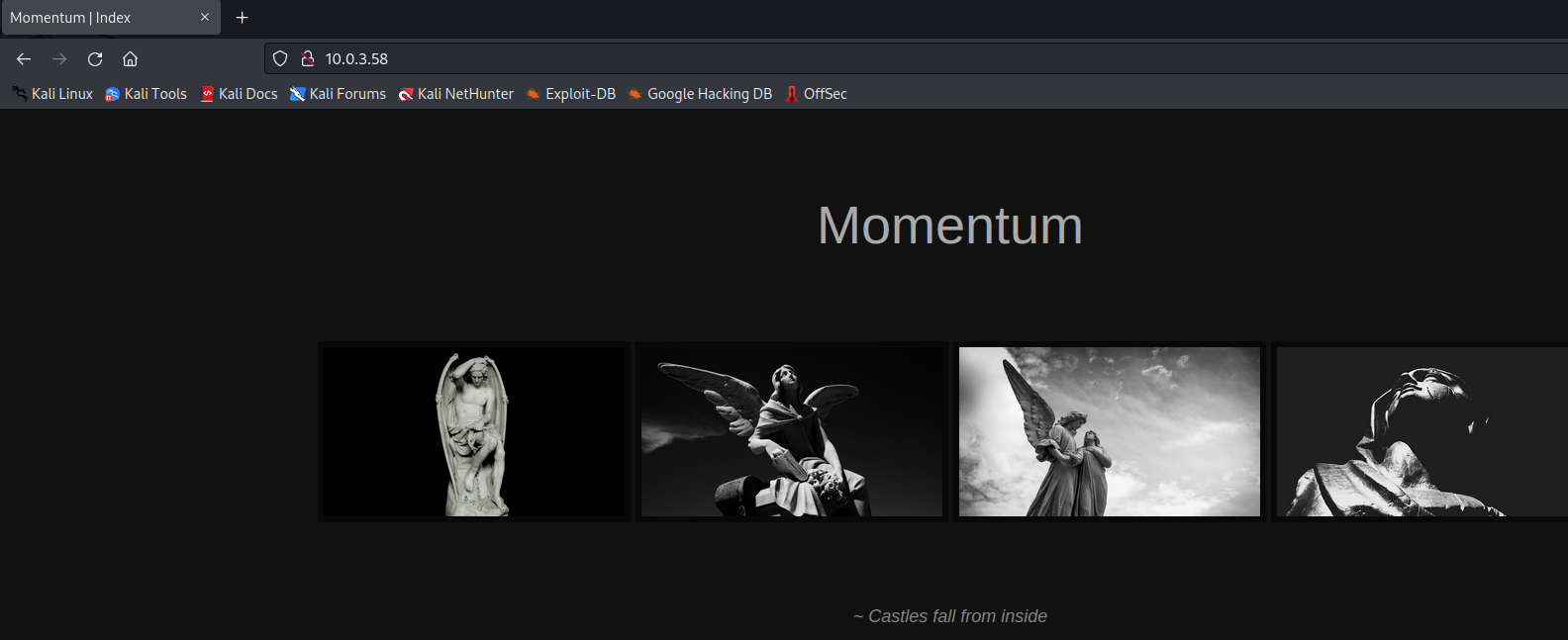 Momentum website homepage