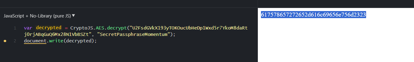 Momentum website cookie decrypted