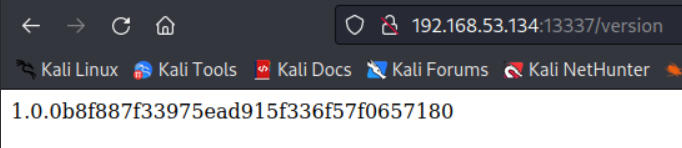 version API endpoint